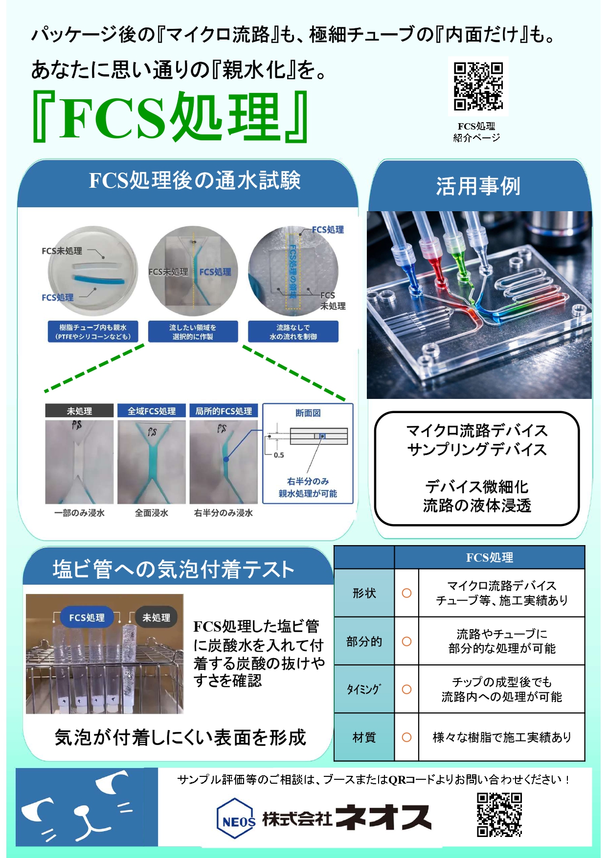 局所的親水化を実現する「FCS処理」