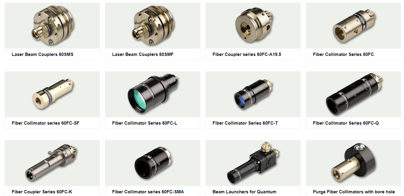 Schäfter+Kirchhoff社製ファイバーコリメータ&ファイバーカプラ